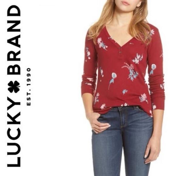 Lucky Brand Waffle Knit Long Sleeved Top - Picture 1 of 7